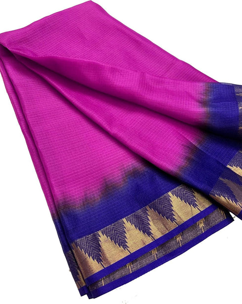 Vasthrlay Nr Handloom Bhagalpuri Running Green Orange