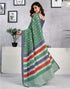 Vasthrlay Womens Printed Unstitched Green Saree