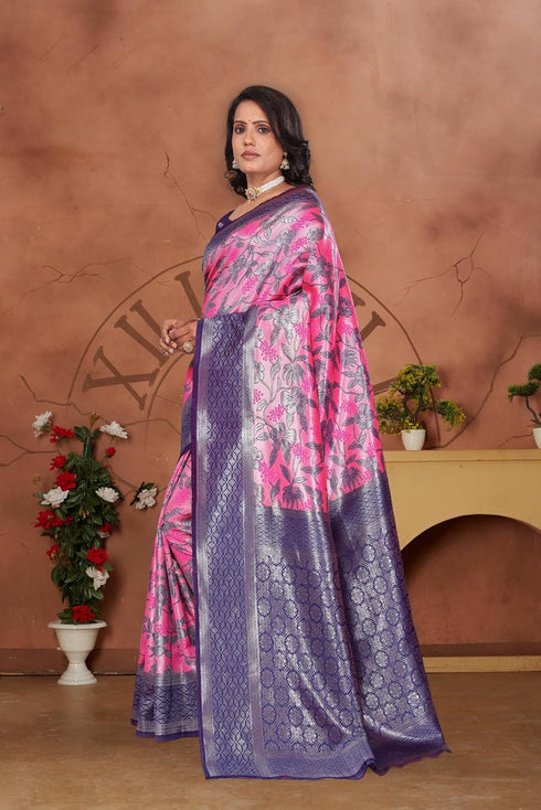 Vasthrlay Kanjivaram Blouse Purple Peachpurple