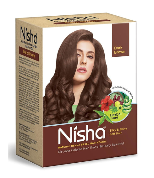 Nisha Natural Henna Powder for Hair Colour | Dark Brown