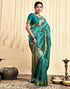 Vasthrlay Jacquard Paithani Unstitched Teal Saree