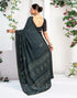 Vasthrlay Georgette Printed Unstitched Maroon Saree