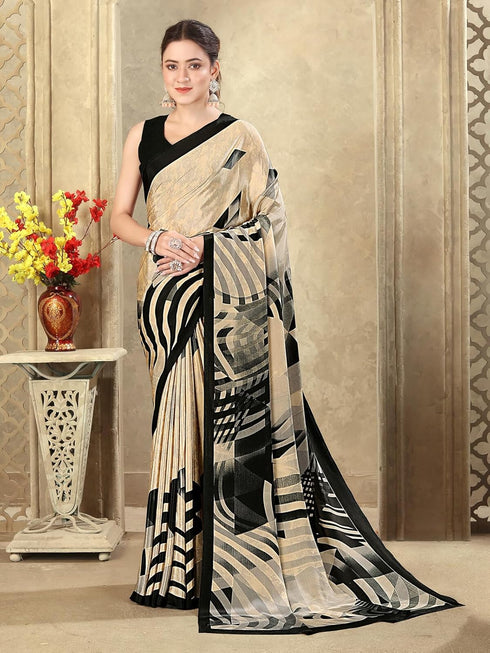 Vasthrlay Womens Printed Unstitched Mauve Saree