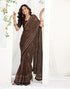 Vasthrlay Georgette Printed Unstitched Maroon Saree