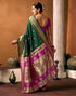 Vasthrlay Paithani Banarasi Unstitched Green Saree
