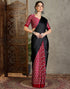 Vasthrlay Printed Tassels Unstitched Maroon Saree