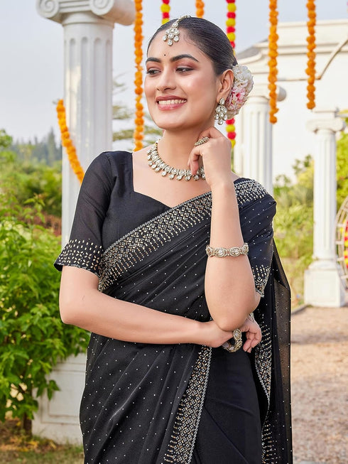 Vasthrlay Shimmer Georgette Rama Saree
