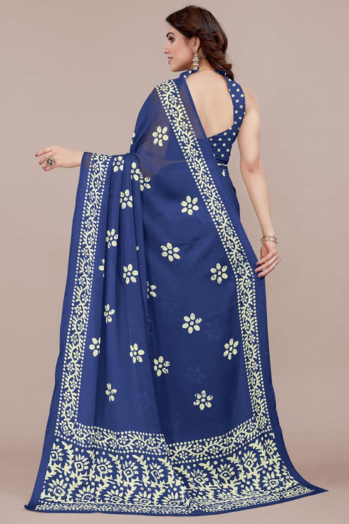Vasthrlay Fashion Chiffon Printed Parrot Ethnic Wear