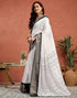 Vasthrlay Womens Printed Unstitched White Saree
