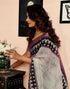 Vasthrlay Womens Printed Unstitched Dark Green Saree