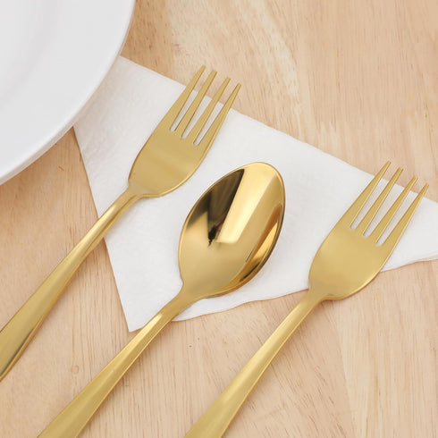 ROSTON Cutlery Set | Stainless Steel Gold Premium Spoon Set Luxury Dinning Tabelware