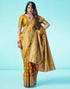 Vasthrlay Banarasi Jacquard Unstitched Yellow Saree