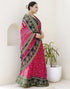 Vasthrlay Georgette Bandhani Unstitched Purple Saree