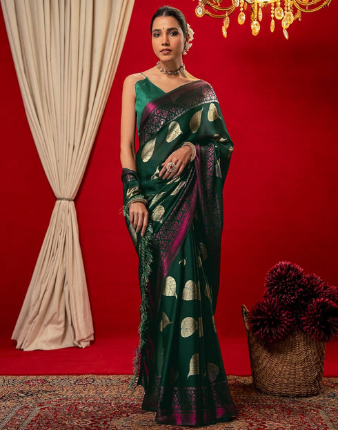 Vasthrlay Chiffon Printed Unstitched Black Saree
