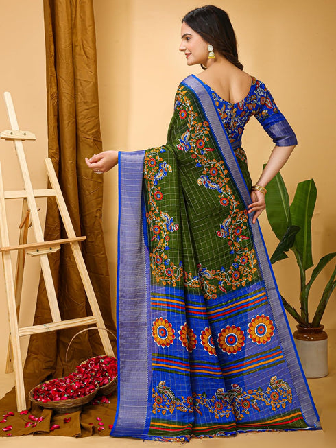 Vasthrlay Kalamkari Printed Unstitched Cm Ethnic Wear