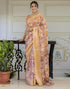 Vasthrlay Womens Striped Unstitched Dusty Pink Saree