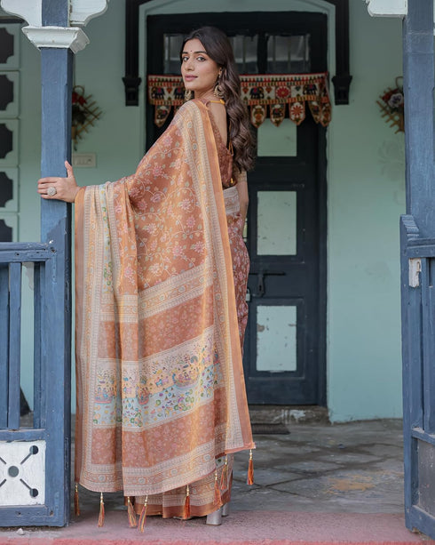 Vasthrlay Handloom Printed Multi Saree