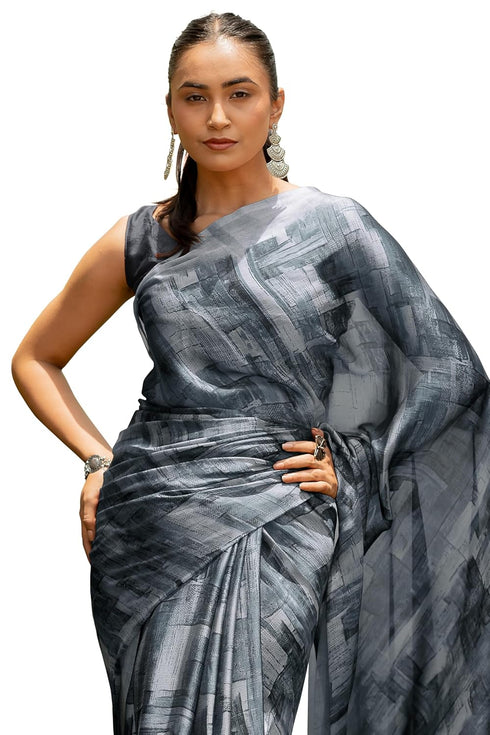 Vasthrlay Fashion Georgette Abstract Dusty Ethnic Wear