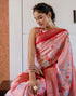 Vasthrlay Womens Printed Unstitched Beige Saree