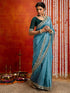 Vasthrlay Sequins Embroidery Olive Saree