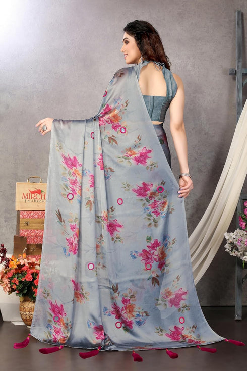 Vasthrlay Fashion Chiffon Geometric Printed Ethnic Wear