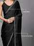 Vasthrlay Georgette Siroski Unstitched Black Ethnic Wear