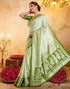 Vasthrlay Womens Printed Unstitched Light Green Saree