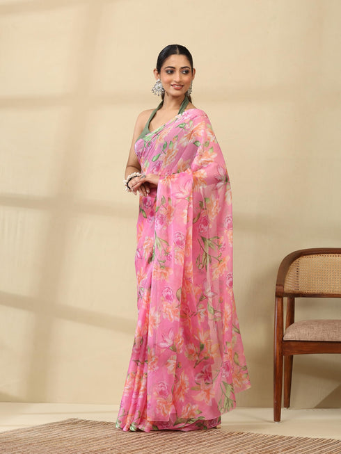 Vasthrlay Chiffon Floral Saree