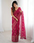 Vasthrlay Georgette Weaving Unstitched Red Saree