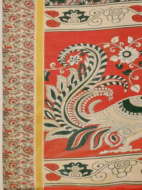 Vasthrlay Printed Off White Off White Saree