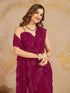 Vasthrlay Georgette Embroidery Unstitched Darkpink Ethnic Wear