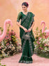 Vasthrlay Shimmer Chiffon Unstitched Maroon Saree