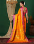 Vasthrlay Banarasi Kanjivaram Unstitched Navy Blue Saree