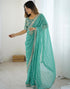 Vasthrlay Georgette Leheriya Unstitched Blue Saree