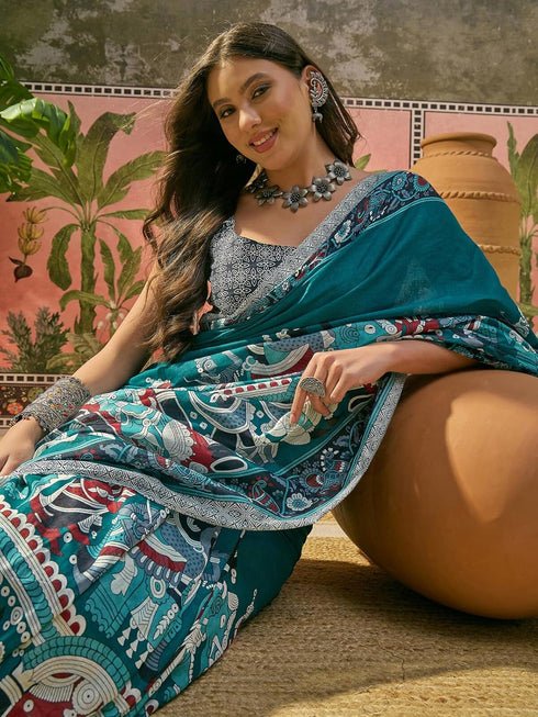 Vasthrlay Printed Yellow Saree
