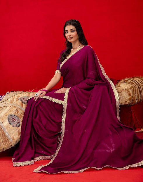 Vasthrlay Womens Unstitched Blouse Red Saree