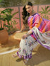 Vasthrlay Womens Printed White And Multi Saree With Unstitched Blouse Piece