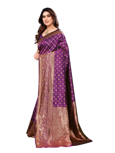Vasthrlay Pink Kanjivaram Unstitched Saree