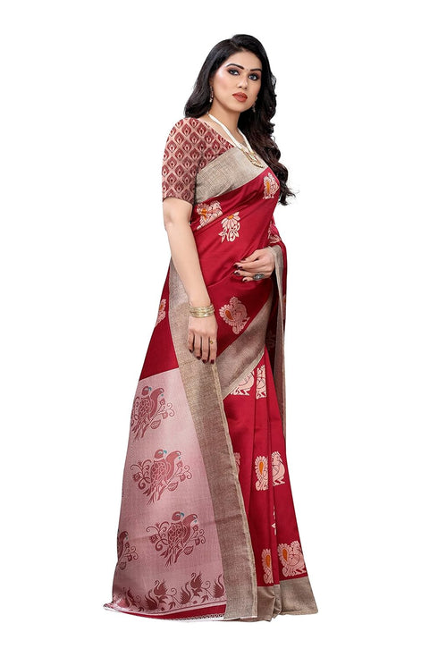 Vasthrlay Printed Kesar Blue Free Ethnic Wear