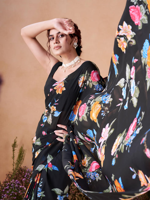 Vasthrlay Georgette Printed Saree