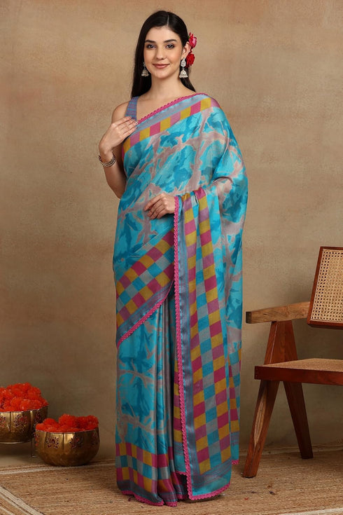 Vasthrlay Fashion Chiffon Geometric Printed Ethnic Wear