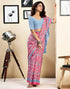 Vasthrlay Womens Printed Unstitched White Saree