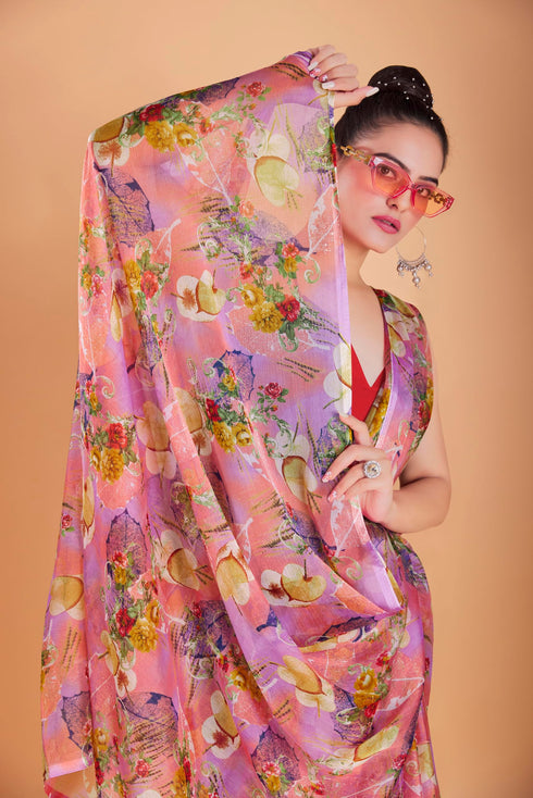 Vasthrlay Chiffon Floral Saree