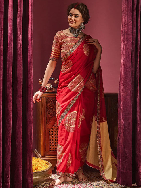 Vasthrlay Printed Unstitched Smc Ethnic Wear
