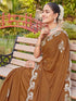 Vasthrlay Georgette Embroidery Dark Saree