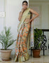 Vasthrlay Womens Striped Unstitched Dusty Pink Saree