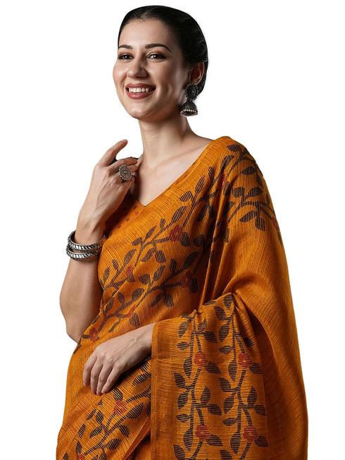Vasthrlay Botanical Printed Unstitched Black Hs Ethnic Wear