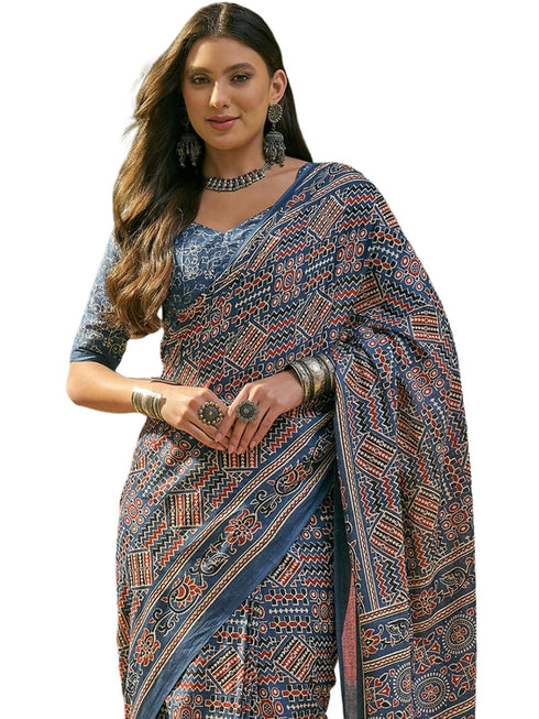 Vasthrlay Printed Yellow Saree