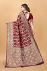 Vsathrlay Saree Kanjivaram Silk Pari Maroon