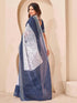 Vasthrlay Bandhani Embroidery Unstitched White Saree